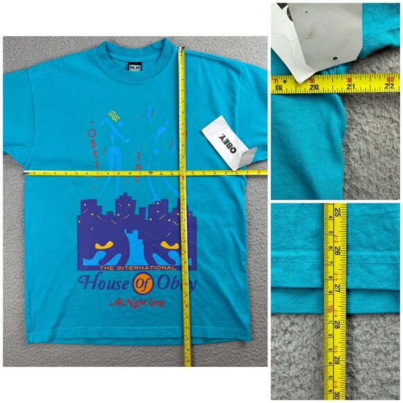 Obey T Shirt Men Small Blue All Night Long Music Tee House Of Rhythm Tee Giant 1 - Picture 9 of 9